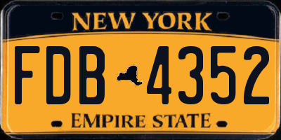 NY license plate FDB4352