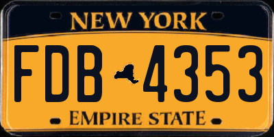 NY license plate FDB4353