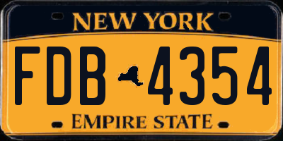 NY license plate FDB4354