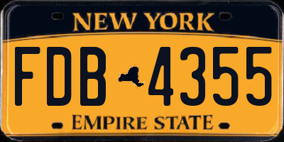 NY license plate FDB4355