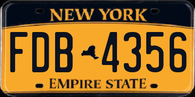 NY license plate FDB4356