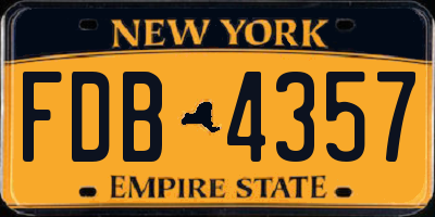 NY license plate FDB4357