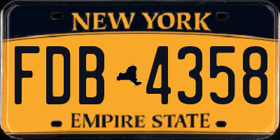NY license plate FDB4358