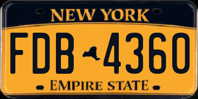 NY license plate FDB4360