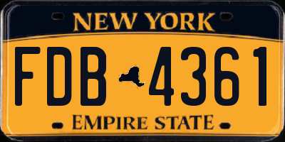NY license plate FDB4361