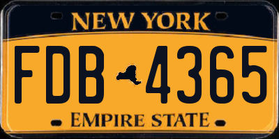 NY license plate FDB4365