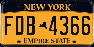 NY license plate FDB4366