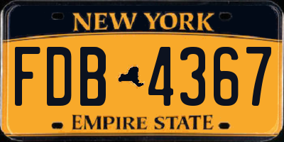 NY license plate FDB4367