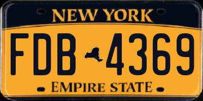 NY license plate FDB4369