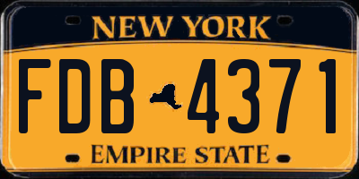 NY license plate FDB4371