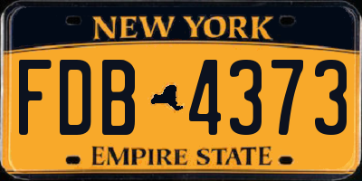 NY license plate FDB4373