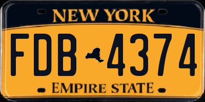 NY license plate FDB4374