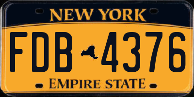NY license plate FDB4376