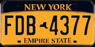 NY license plate FDB4377