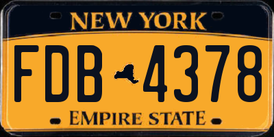 NY license plate FDB4378