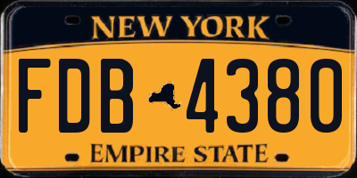 NY license plate FDB4380