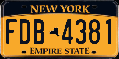 NY license plate FDB4381