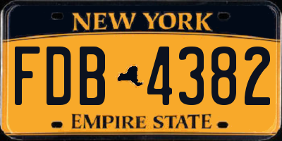 NY license plate FDB4382