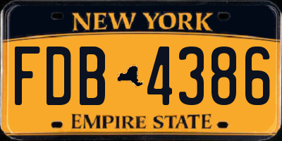 NY license plate FDB4386