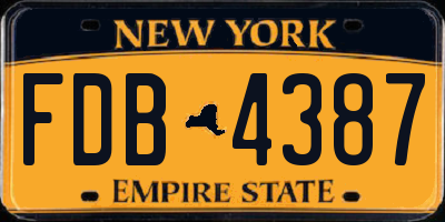 NY license plate FDB4387
