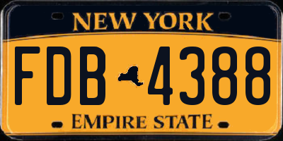 NY license plate FDB4388