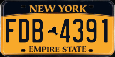 NY license plate FDB4391