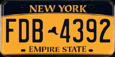 NY license plate FDB4392