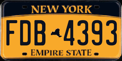 NY license plate FDB4393