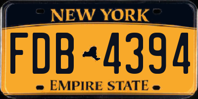 NY license plate FDB4394