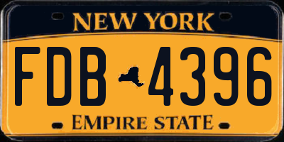 NY license plate FDB4396