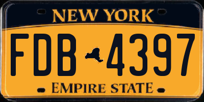 NY license plate FDB4397