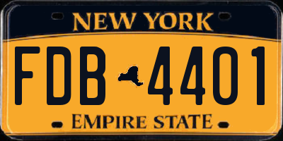 NY license plate FDB4401