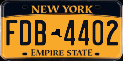 NY license plate FDB4402