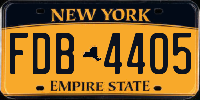 NY license plate FDB4405