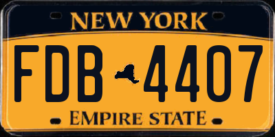 NY license plate FDB4407
