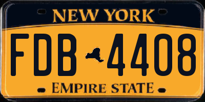 NY license plate FDB4408