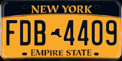 NY license plate FDB4409