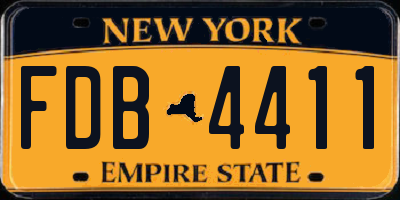 NY license plate FDB4411