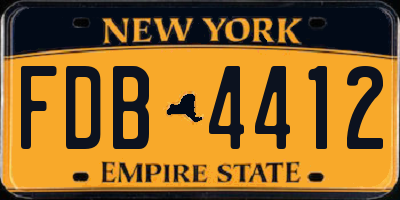 NY license plate FDB4412