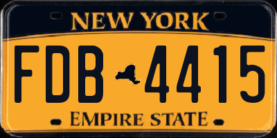 NY license plate FDB4415