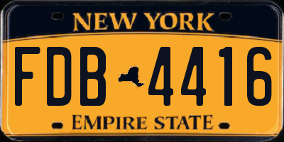 NY license plate FDB4416