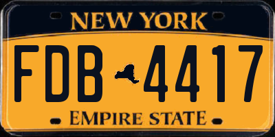 NY license plate FDB4417