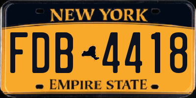 NY license plate FDB4418