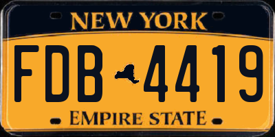 NY license plate FDB4419