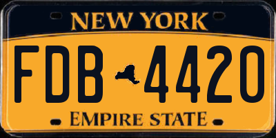 NY license plate FDB4420