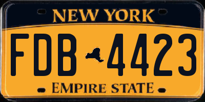 NY license plate FDB4423