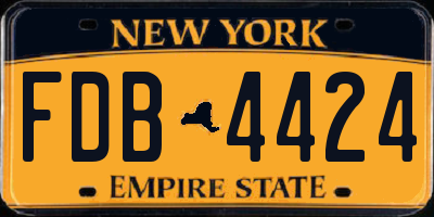 NY license plate FDB4424