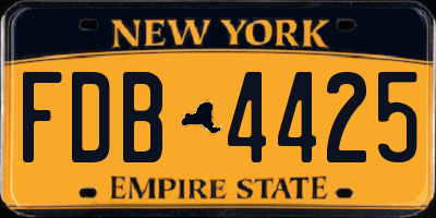 NY license plate FDB4425