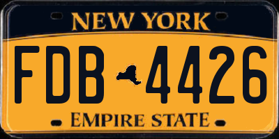 NY license plate FDB4426