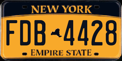 NY license plate FDB4428